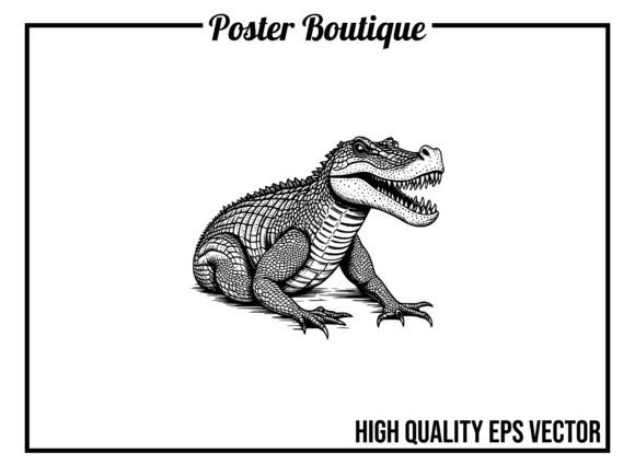 Alligator Wild Animal Vector EPS: A Design Asset with Bite