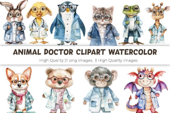 Animal Doctor Clipart Watercolor Bundle: A Designer's Creative Toolkit