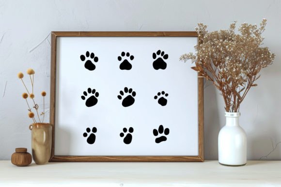 Animal Foots Black Silhouette Sketch Art: A Versatile Vector Design Asset