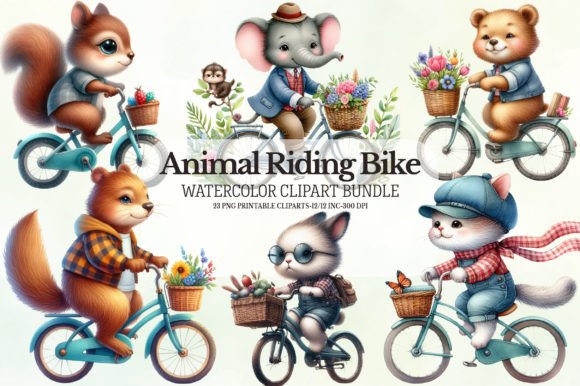 Animal Riding Bike Sublimation: Whimsy for Every Design