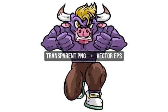 Athlete Bull Cow Mascot: Bold Design for Dynamic Brands