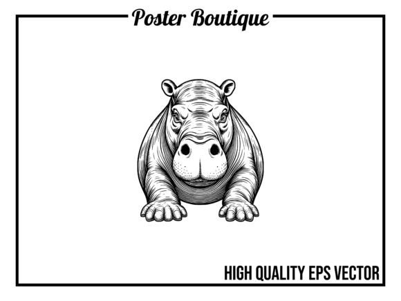 Bring the River to Your Design with Hippo Wild Animal Vector EPS