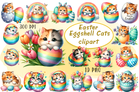 Charming Easter Cats Peeking Sublimation Designs for Spring Projects