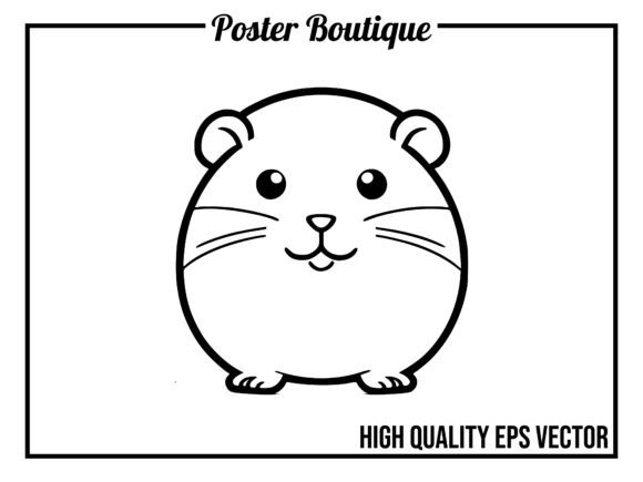 Charming Hamster Wild Animal Icon Vector EPS for Crafts