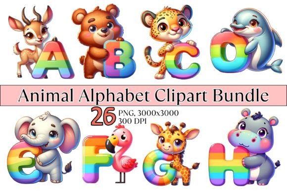 Cute Animal Alphabet Clipart PNG Bundle: Beyond the Font
