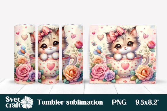 Cute Cat Animal Tumbler Wrap: A Purrfect Design Asset