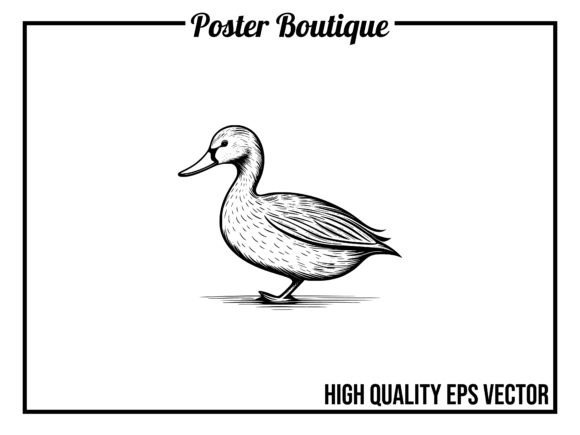 Duck Wild Animal Vector EPS: A Crisp Asset for Your Creative Projects