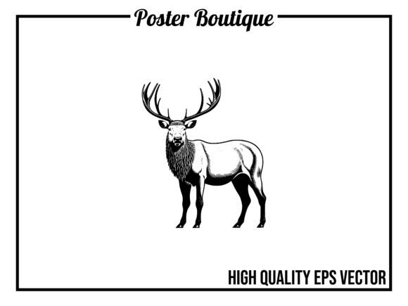Elk Wild Animal Vector EPS: Nature's Majesty for Your Creative Projects