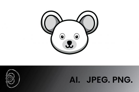 Greyscale Animal Mouse Head Illustration: A Designer's Vector Asset Guide