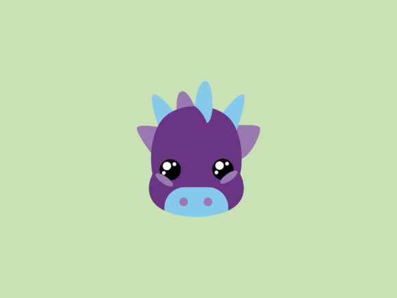 Kawaii Animal Purple Dinosaur Icon: A Designer's Delight