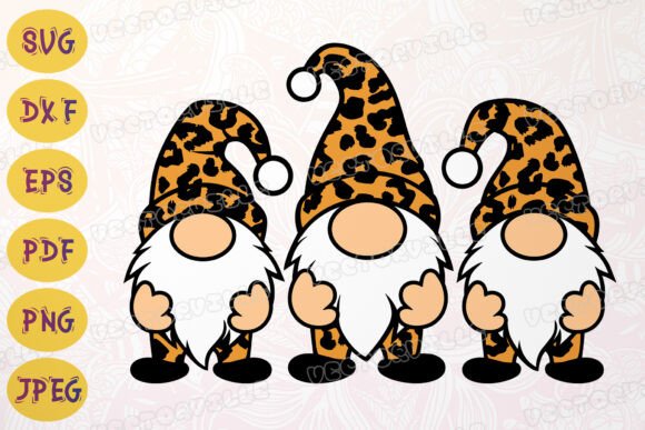 Leopard Print Gnomes SVG: A Cheeky Cheetah Design Asset