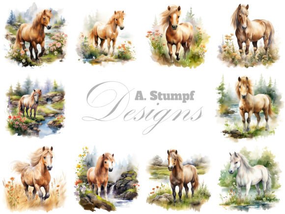 Pony Watercolor Animal Clipart Image Set: A Designer's Guide