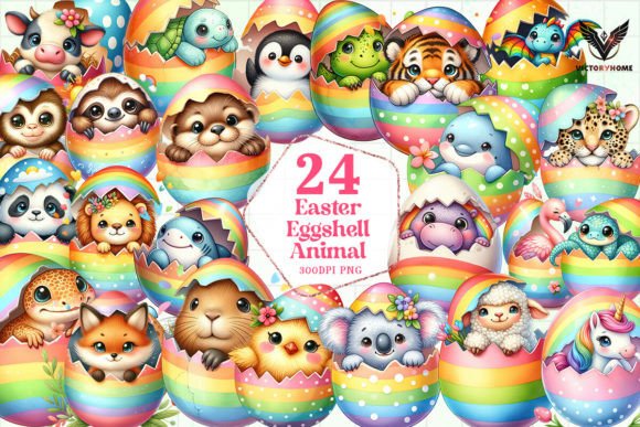 Springtime Charm: Using Easter Eggshell Animal Sublimation Designs