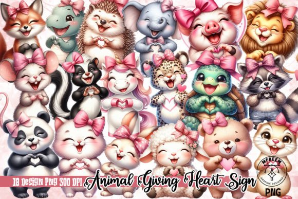 Unleash Charm: Adorable Animal Giving Heart Sign